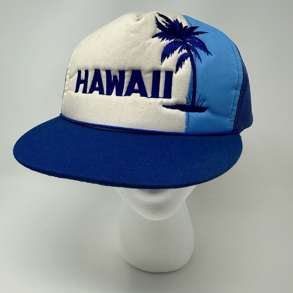 Vintage 80s 90s Hawaii Snapback Mesh Trucker Hat Cap Hawaiian Headwear
